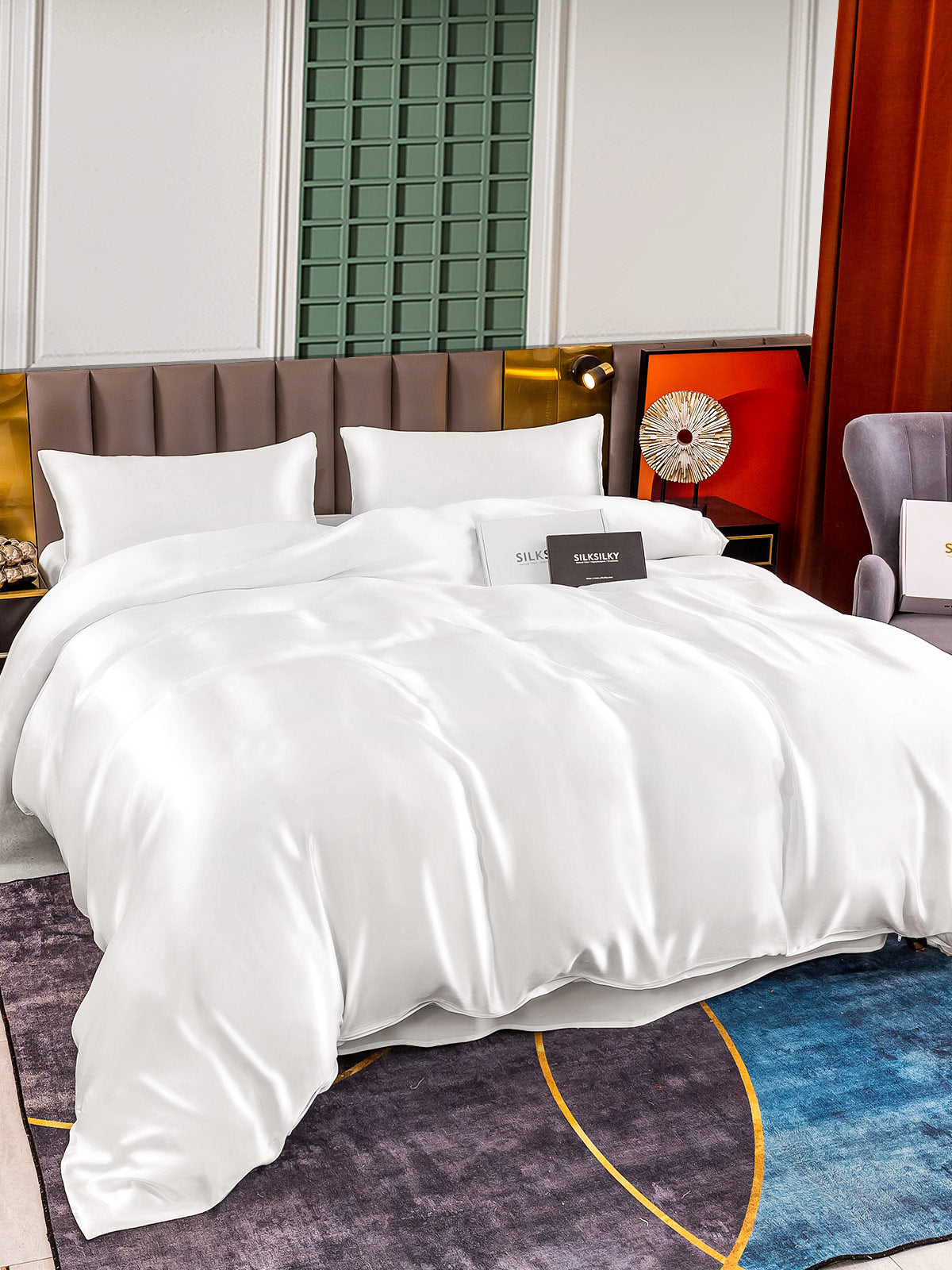 [Blanco] SilkSilky-ES 25Momme Seda Pura Bedding Set 003
