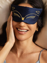 [Azul Oscuro] SilkSilky-ES Seda Pura Eye Mask 002