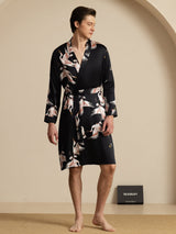 [Negro] SilkSilky-ES 19Momme Mens Robe 005