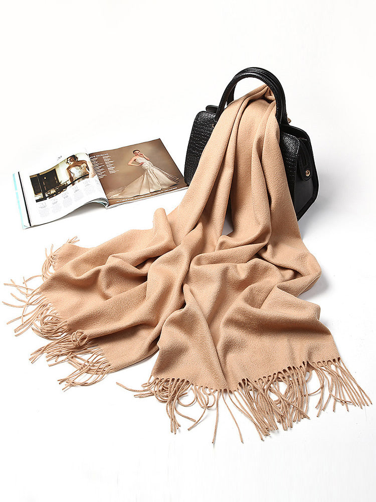 [Marrón Claro] SilkSilky-ES Lana Scarf 005