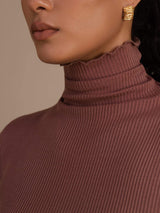 [Rosa Camfeo] SilkSilky-ES Long Sleeve Turtle Neck Camisetas de Mujer 006