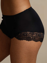 [Negro] SilkSilky-ES 100% Silk Jersey Braguitas de Mujer 005