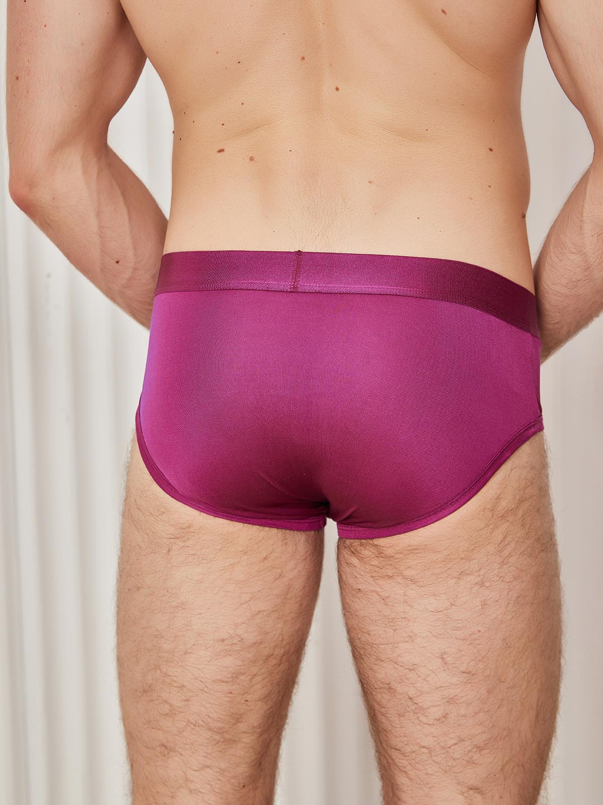 SilkSilky ES Tejido de seda Mens Underwear RojoOscuro 004