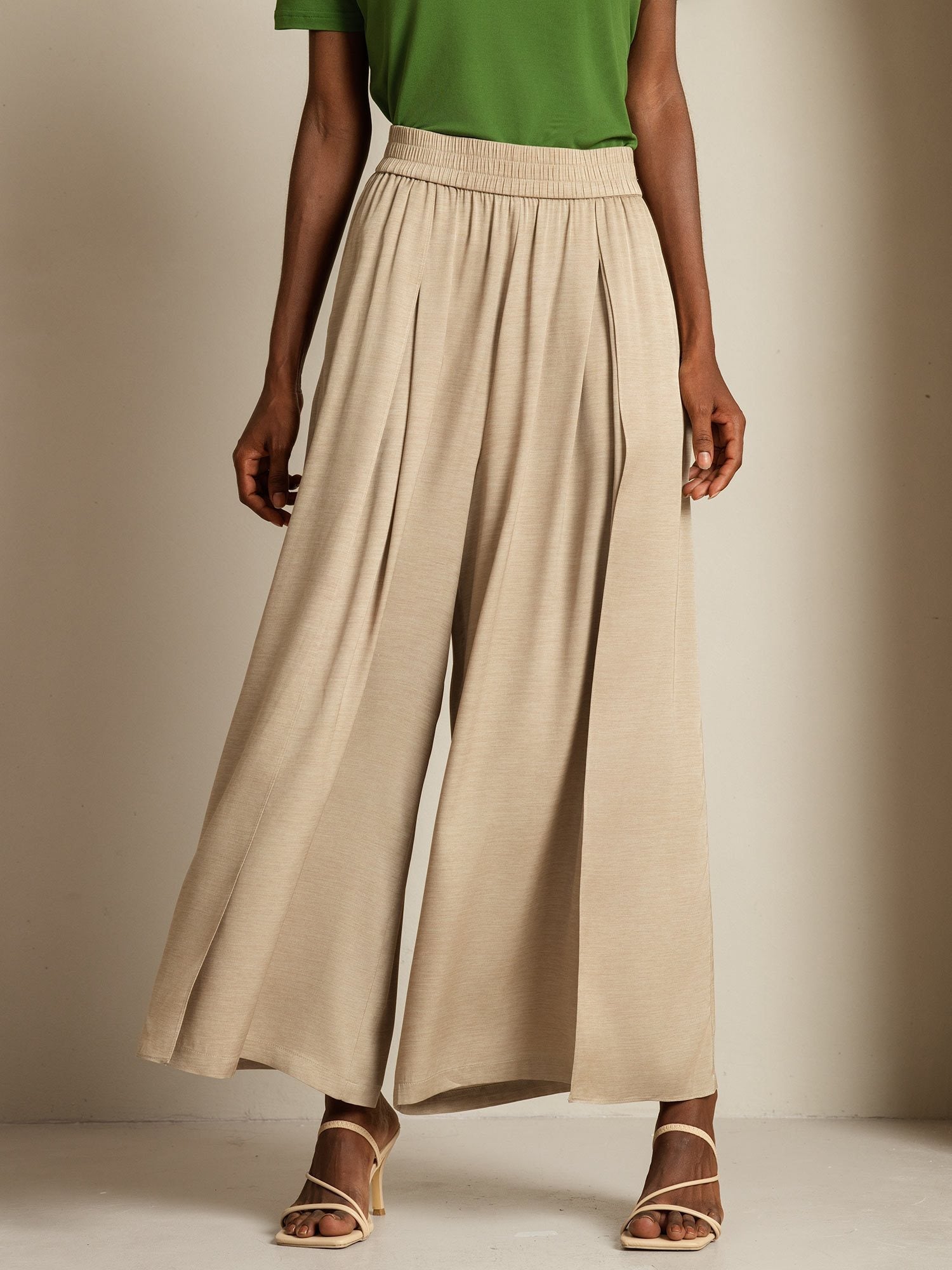 [Marrón Claro] SilkSilky-ES 19Momme Seda Womens Pants 003,