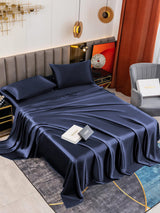 [Azul Oscuro] SilkSilky-ES 19Momme Juego de ropa de cama 001