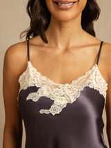 [Gris Púrpura] SilkSilky-ES Spaghetti Strap V Neck Conjunto de tirantes 004