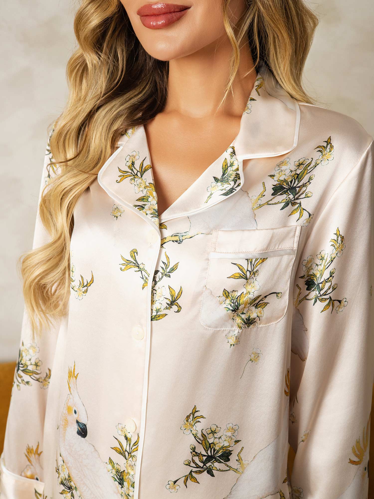 [Rosa Claro] SilkSilky-ES Seda Pura Womens Pajamas 004