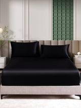 [Negro] SilkSilky-ES 25Momme Juego de ropa de cama 002