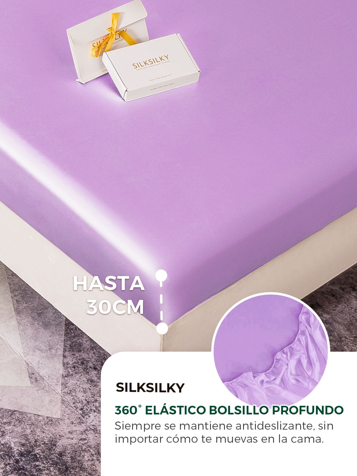 [Lavanda] SilkSilky-ES 19Momme Seda Pura Sheet 004
