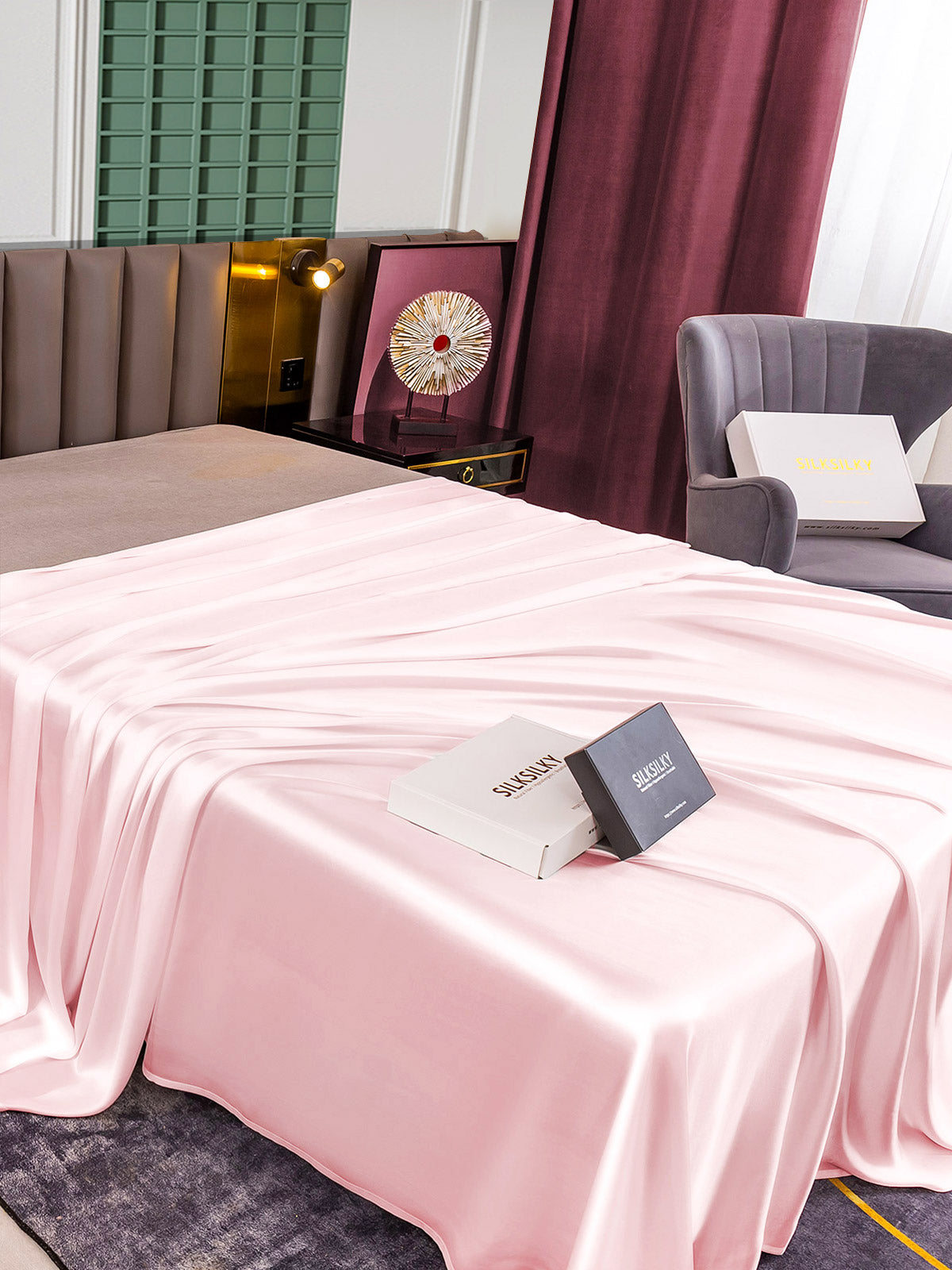 [Rosa] SilkSilky-ES 25Momme Seda Pura Sheet 003