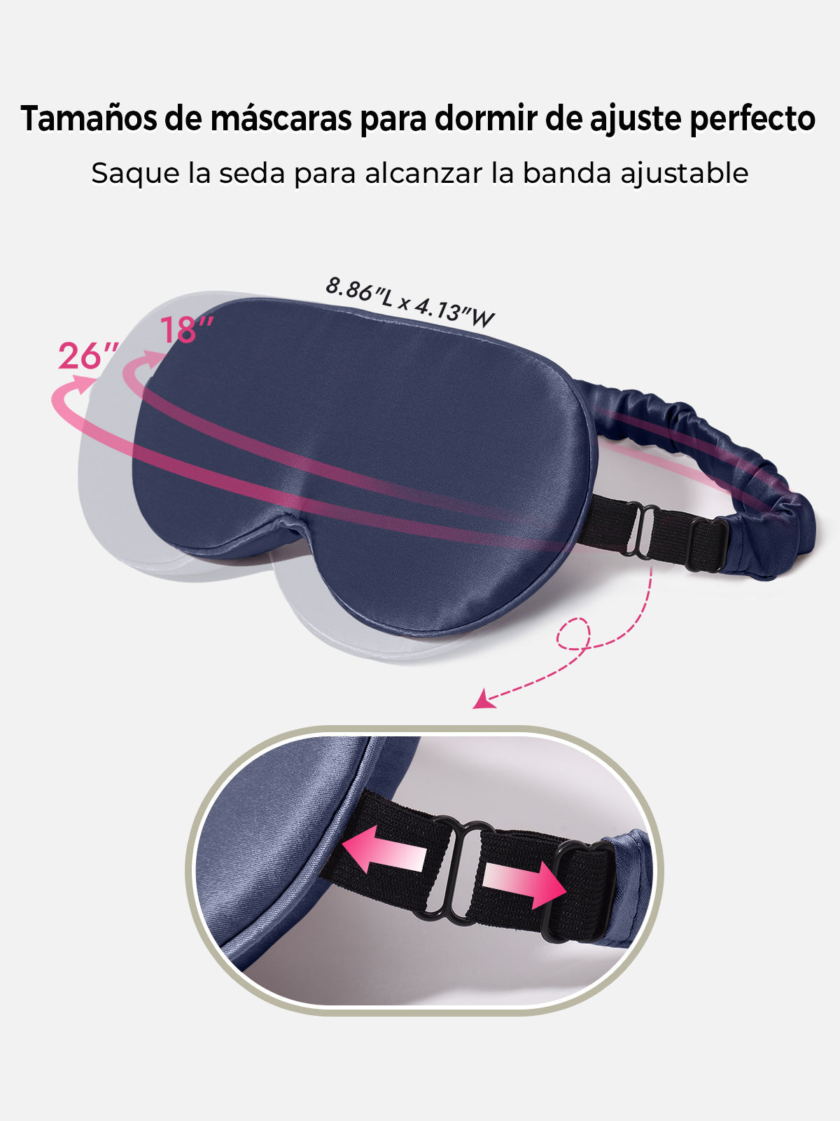 [Azul Oscuro] SilkSilky-ES Seda Pura Eye Mask 004