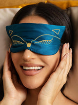 [Azul Real] SilkSilky-ES Seda Pura Eye Mask 002