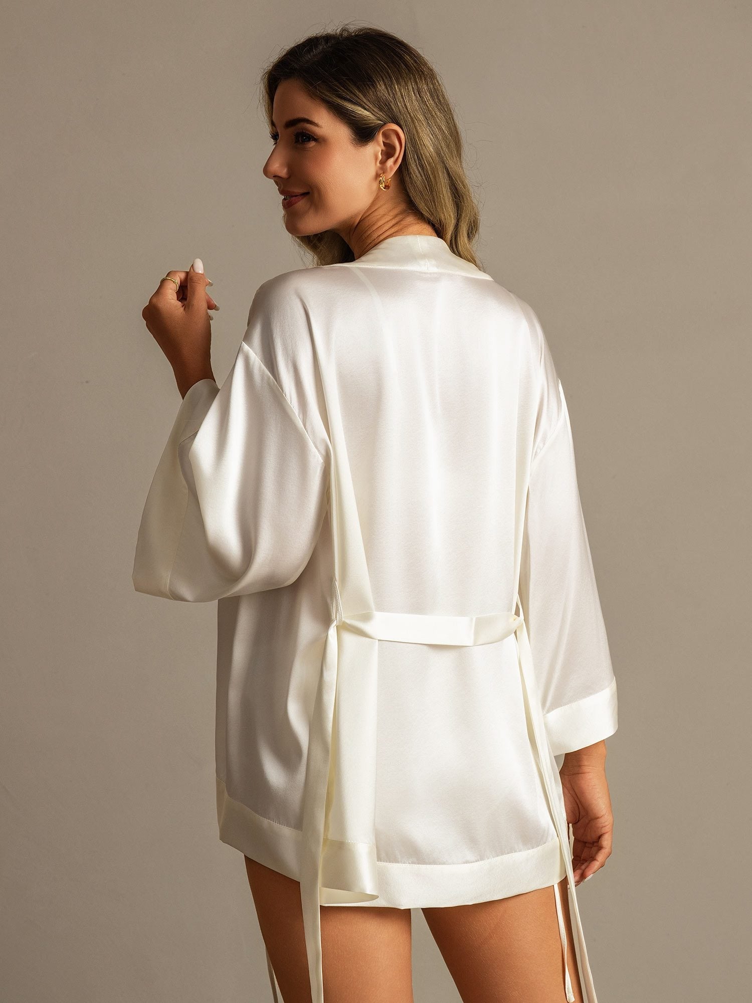 [Blanco] SilkSilky-ES 19Momme Seda Womens Robe 002,