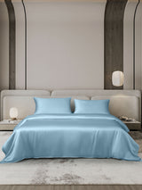 [Azul Claro] SilkSilky-ES 19Momme Juego de ropa de cama 002