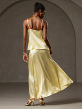 [Amarillo] SilkSilky-ES Spaghetti Strap Cowl Neck Top de tirantes 002