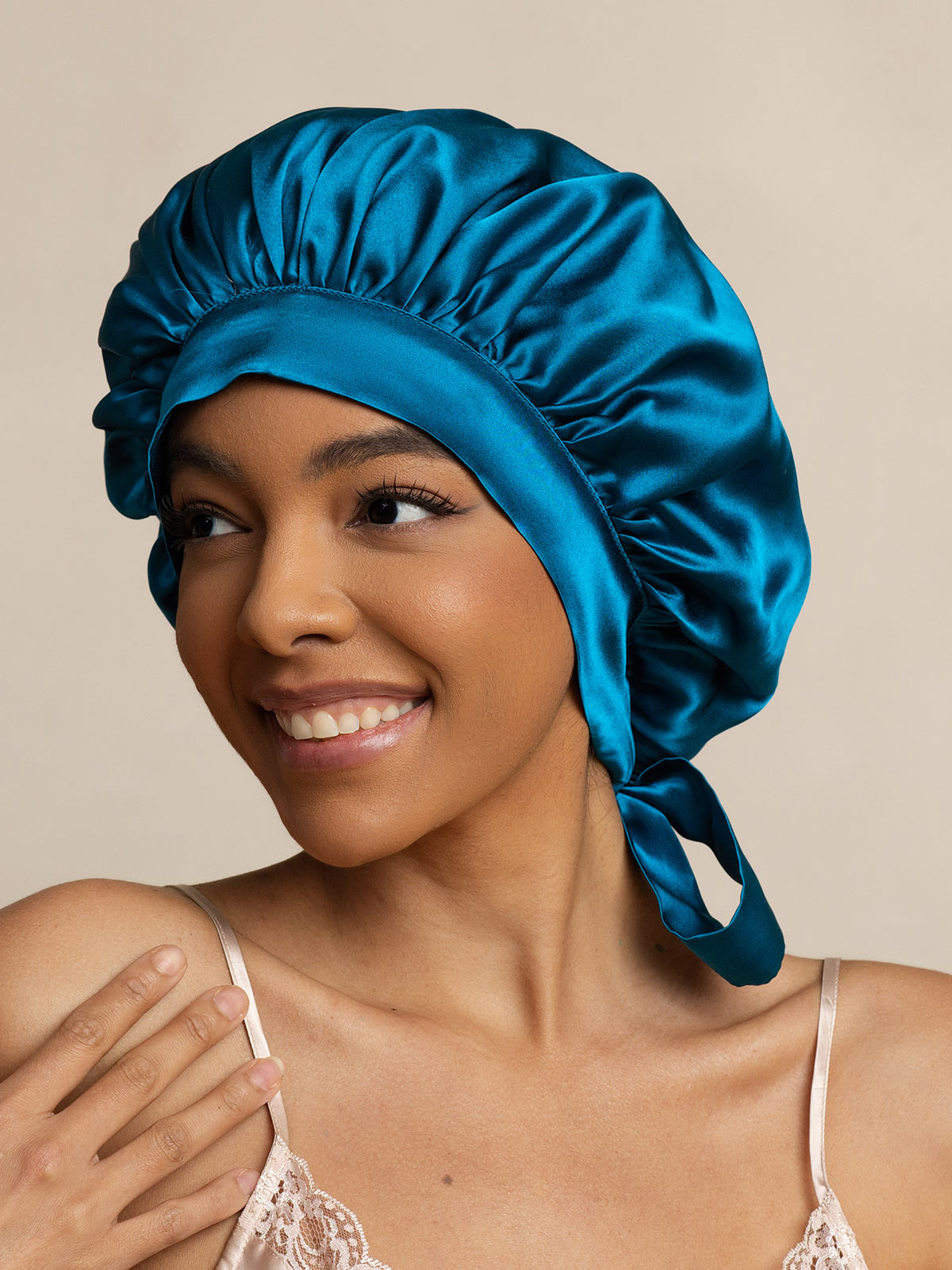 [Azul Real] SilkSilky-ES Seda Pura Sleep Cap 001