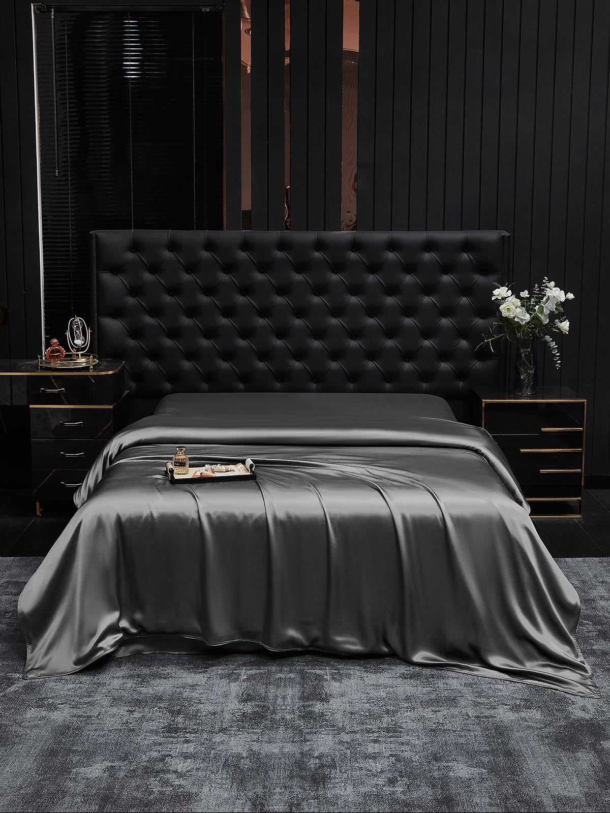 [Gris Oscuro] SilkSilky-ES 19Momme Seda Pura Duvet Cover 002