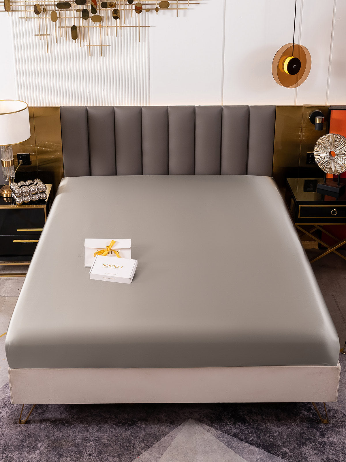 [Gris] SilkSilky-ES 19Momme Seda Pura Sheet 002