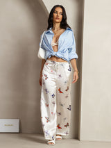 [Mariposa Blanca] SilkSilky-ES 19Momme Seda Womens Pants 006