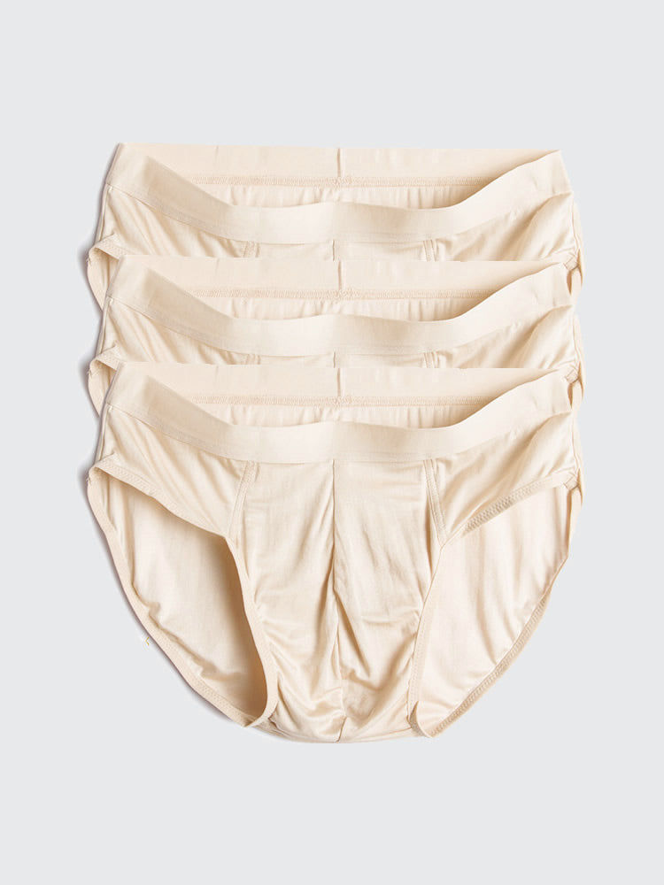 [Beige] SilkSilky-ES Seda Pura Mens Underwear 004
