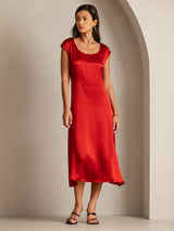 [Vino] SilkSilky-ES Cap Sleeve Vestido 005