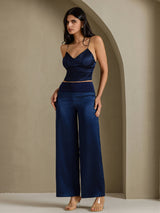 [Azul Oscuro] SilkSilky-ES Pantalones de mujer 007