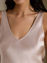 [Gris Sombra] SilkSilky-ES Sleeveless V Neck Top de tirantes 004