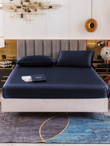 [Azul Oscuro] SilkSilky-ES 19Momme Juego de ropa de cama 002