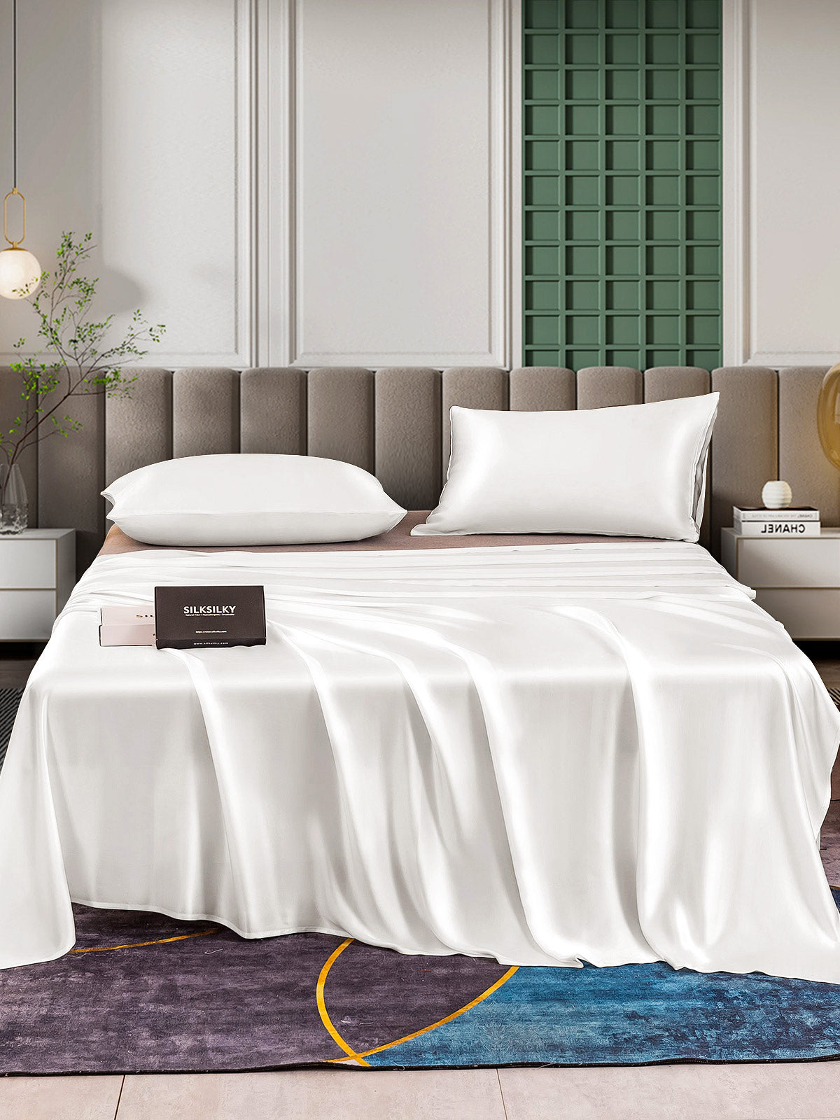 [Blanco] SilkSilky-ES 25Momme Seda Pura Bedding Set 001