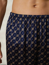 [Cadena Azul Marino] SilkSilky-ES Mens Sleep Bottoms 006