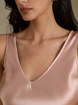 [Toscana] SilkSilky-ES Sleeveless V Neck Top de tirantes 003