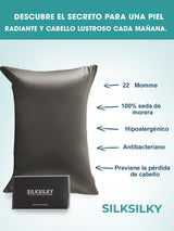 [Gris Oscuro] SilkSilky-ES 22Momme Seda Pura Pillowcase 003