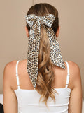 SilkSilky ES 19Momme Seda Pura Scrunchie Leopardo 003