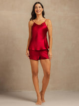 [Vino] SilkSilky-ES Spaghetti Strap V Neck Conjunto de tirantes 007