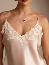[Rosa] SilkSilky-ES Spaghetti Strap V Neck Top de tirantes 004