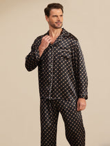 [Cadena Negra] SilkSilky-ES 19Momme Manga larga Pijamas de hombre 002
