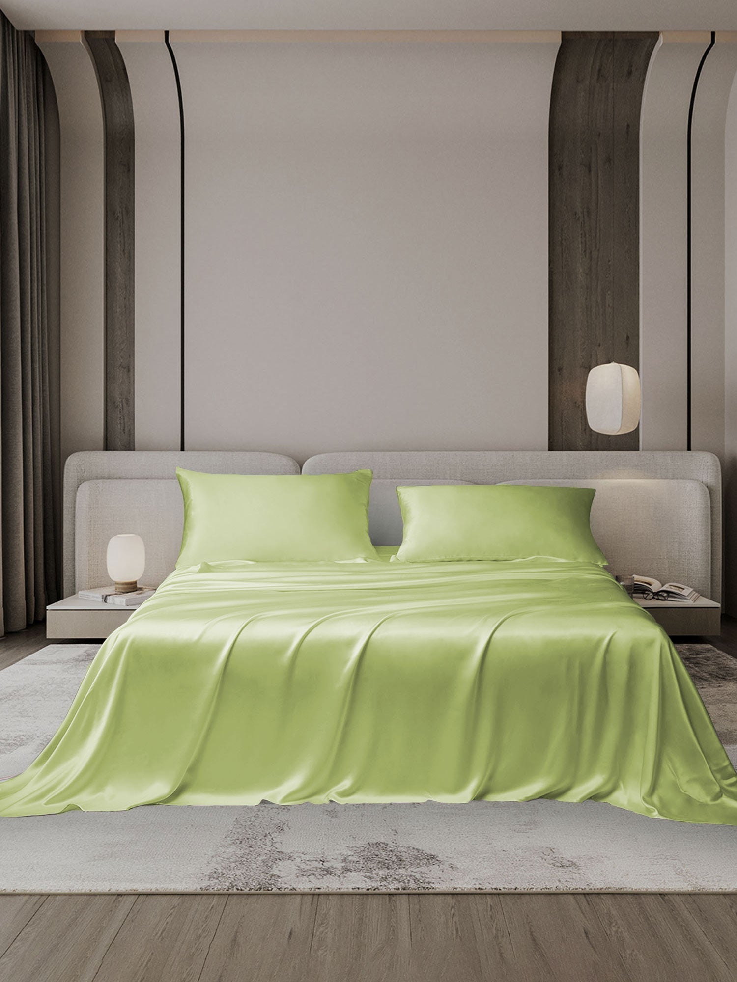 [Menta Verde] SilkSilky-ES 19Momme Juego de ropa de cama 001