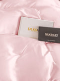 SilkSilky ES 25Momme Seda Pura Duvet Cover Rosa 004