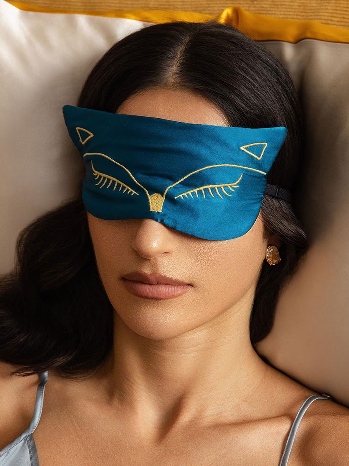 [Azul Real] SilkSilky-ES Seda Pura Eye Mask 001