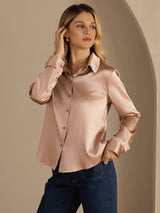 [Toscana] SilkSilky-ES Long Sleeve Lapel Collar Blusas de Mujer 002