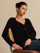 [Negro] SilkSilky-ES Long Sleeve Cárdigan Mujer 004