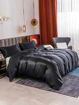 [Negro] SilkSilky-ES 19Momme Juego de ropa de cama 004