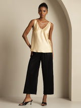 [Champán] SilkSilky-ES Sleeveless V Neck Top de tirantes 008