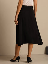 [Negro] SilkSilky-ES 19Momme Seda Skirt 002