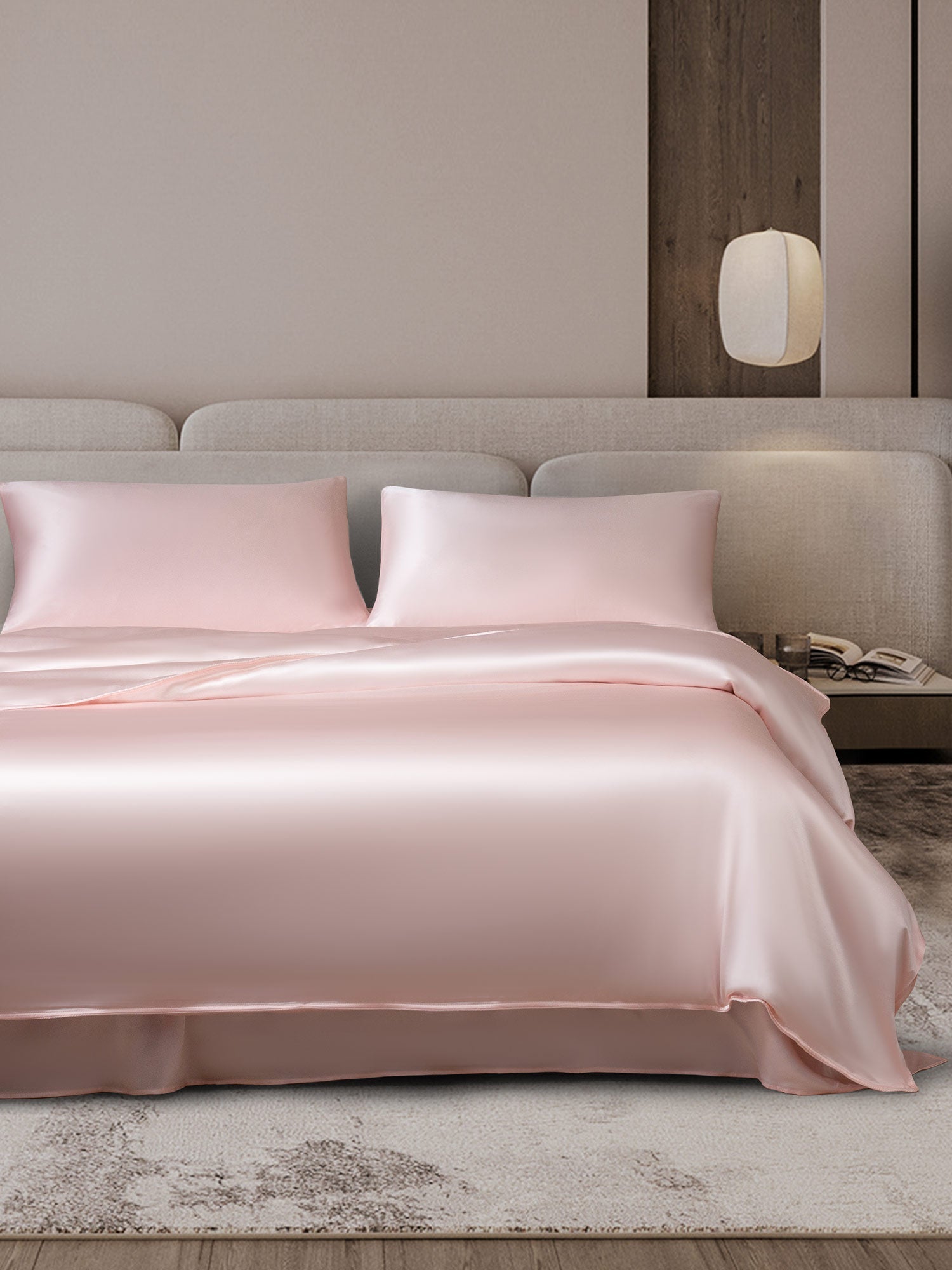 [Rosa] SilkSilky-ES 19Momme Juego de ropa de cama 001