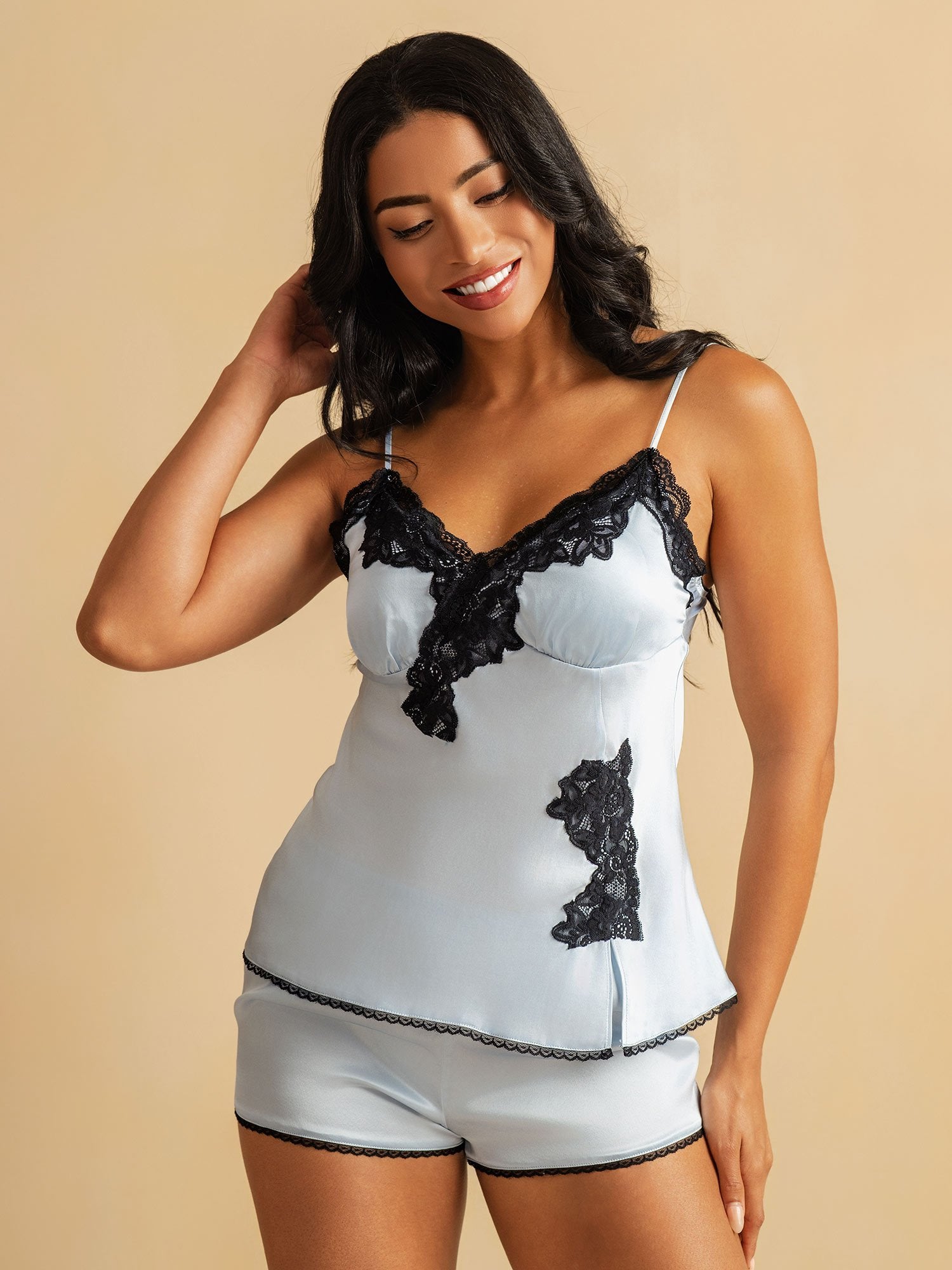 [CieloAzul] SilkSilky-ES Seda Pura Camisole Set 006