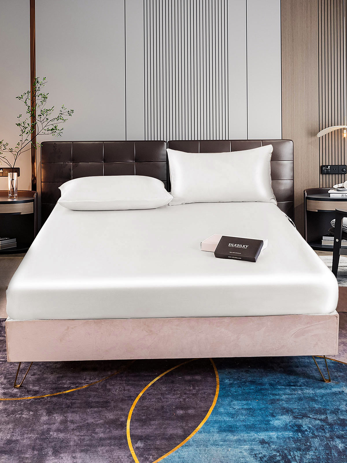 [Blanco] SilkSilky-ES 22Momme Seda Pura Bedding Set 001