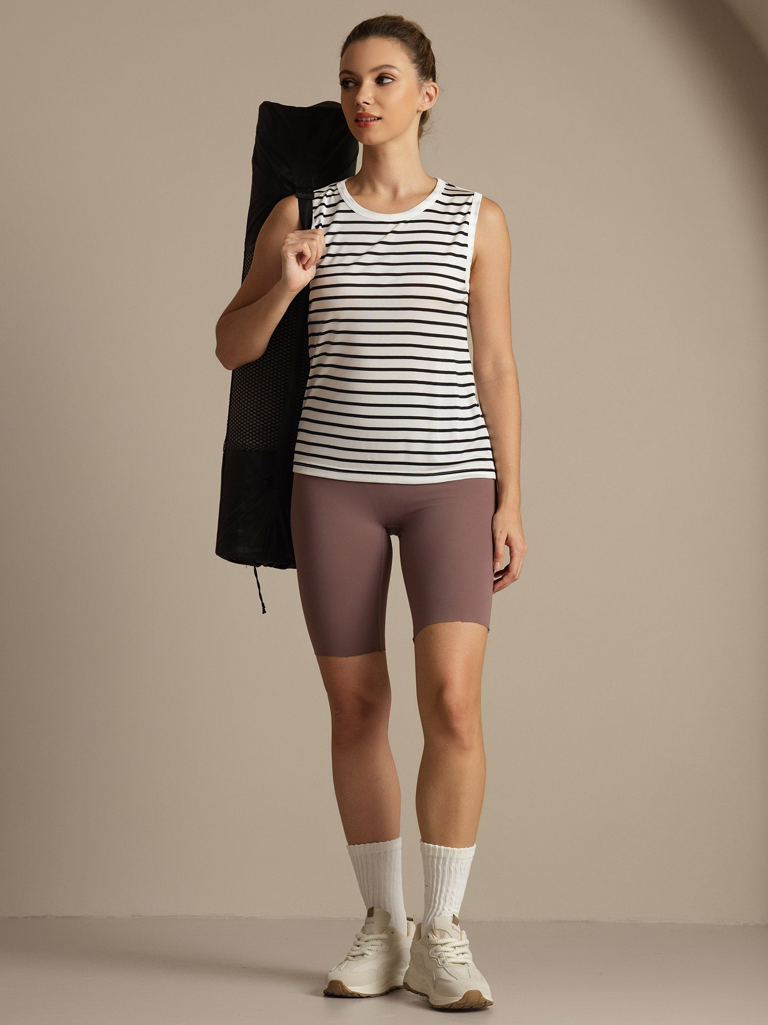 [Raya Blanca] SilkSilky-ES Sin mangas Cuello Redondo Top de tirantes 007