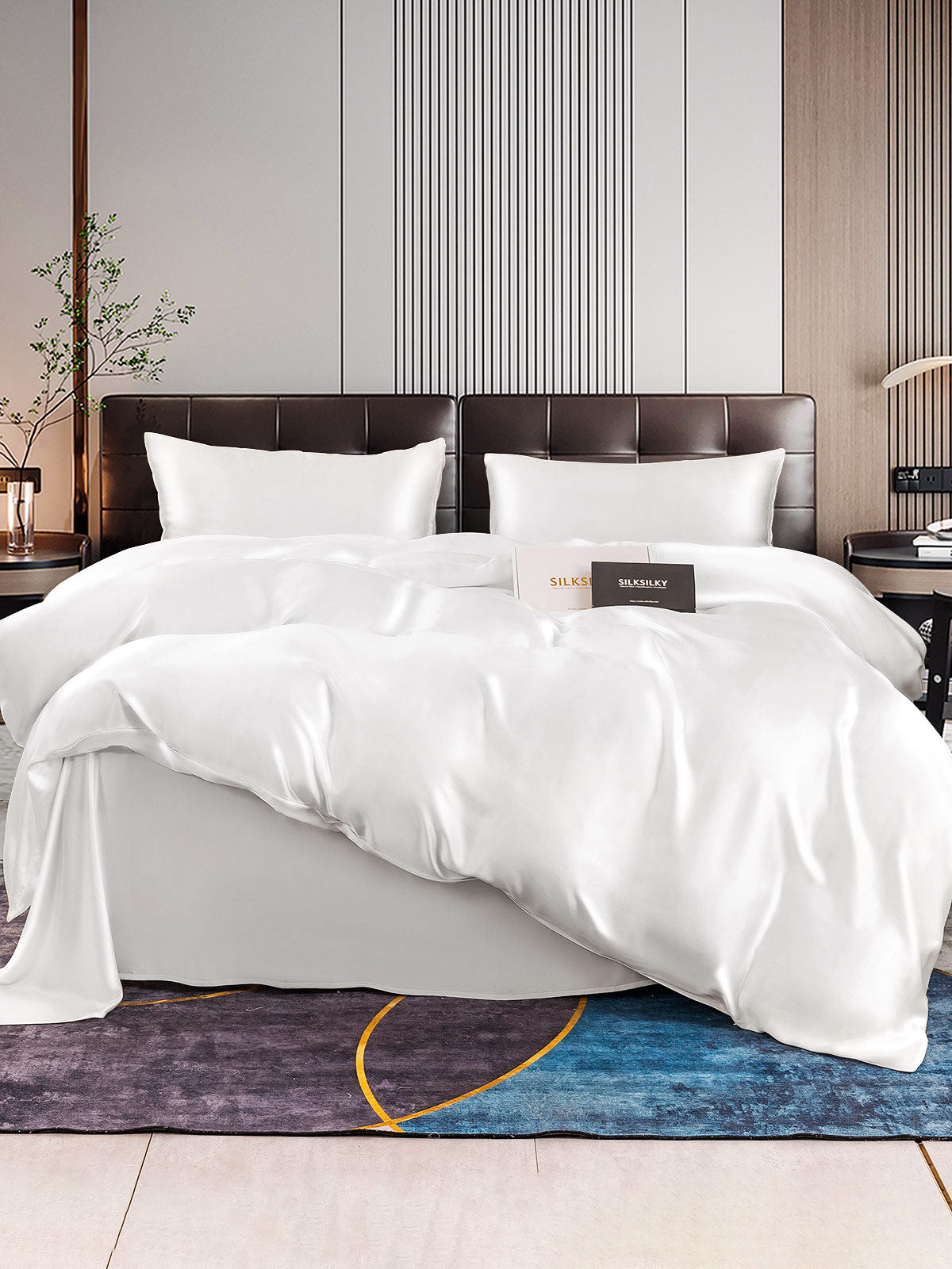 [Blanco] SilkSilky-ES 22Momme Juego de ropa de cama 001