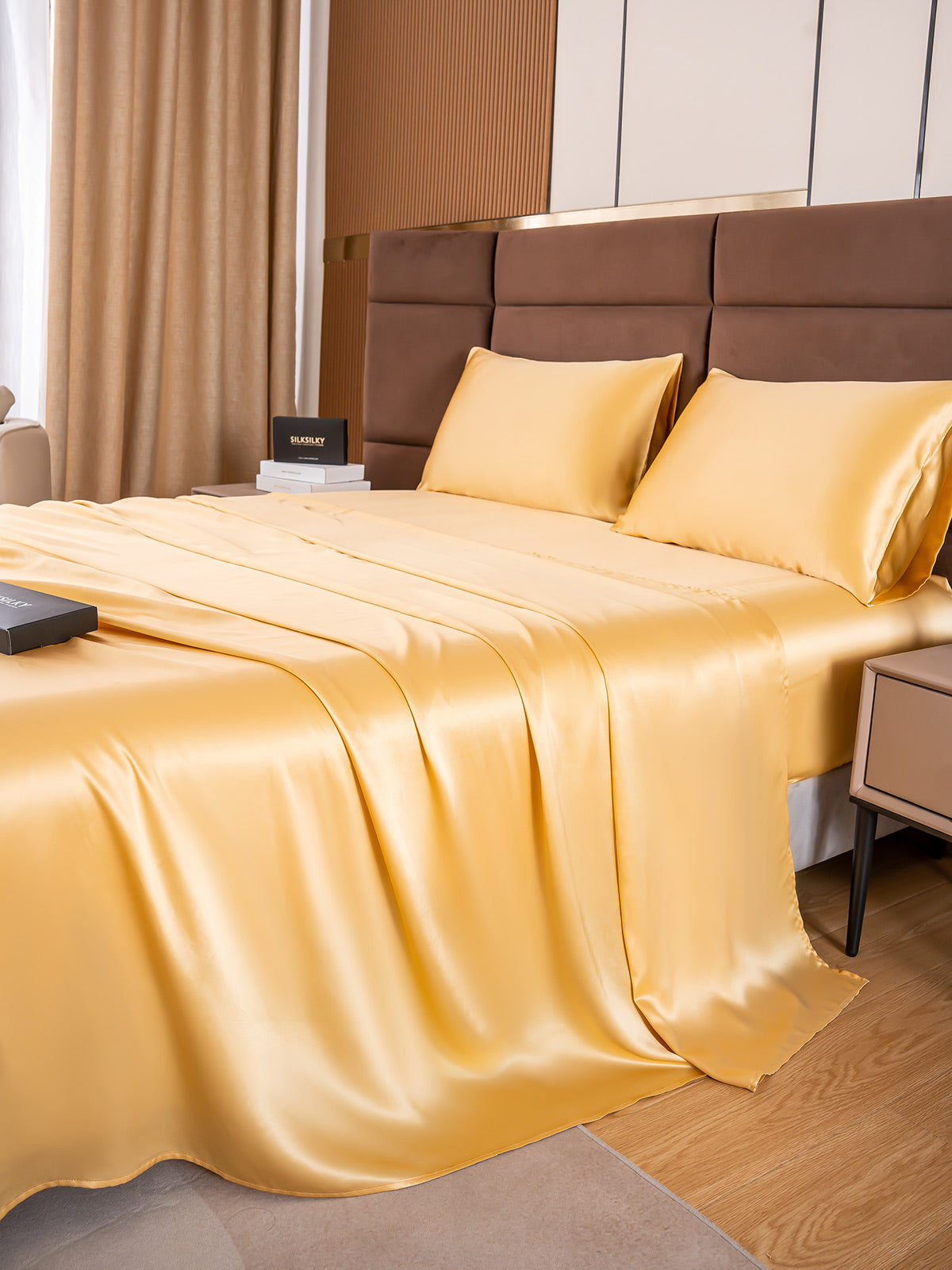 [Champán] SilkSilky-ES 19Momme Seda Pura Bedding Set 003